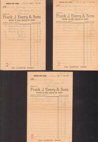 Document - GUINEY COLLECTION:  INVOICES, FRANK J. EVERY & SONS, HARGREAVES STREET, BENDIGO