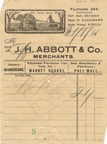 Document - GUINEY COLLECTION:  J.H. ABBOTT & CO. INVOICE