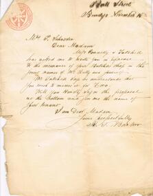 Document - H. A. & S. R. WILKINSON COLLECTION: HAND WRITTEN LETTER