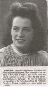 Newspaper - JENNY FOLEY COLLECTION: UNKNOWN LADY