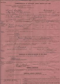 Document - ERROL BOVAIRD COLLECTION: WHEAT BOUNTY CLAIM