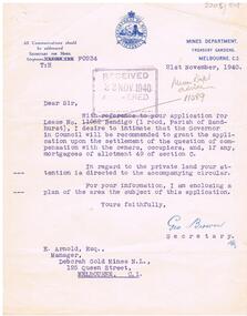 Document - MCCOLL, RANKIN AND STANISTREET COLLECTION: LEASE NO 11062, 21st November, 1940