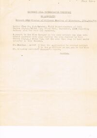 Document - MCCOLL, RANKIN AND STANISTREET COLLECTION: EXTRACT FROM MINUTES  FROM MR. K.A. CAMERON