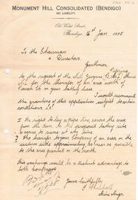 Document - MCCOLL, RANKIN AND STANISTREET COLLECTION: MONUMENT HILL CONSOLIDATED LETTER