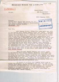 Document - MCCOLL, RANKIN AND STANISTREET COLLECTION: LETTER RE LEASE 10931, 23rd January, 1942