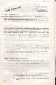 Document - MCCOLL, RANKIN AND STANISTREET COLLECTION: INDENTURE GOLD MINING LEASE 9201 BALLAARAT