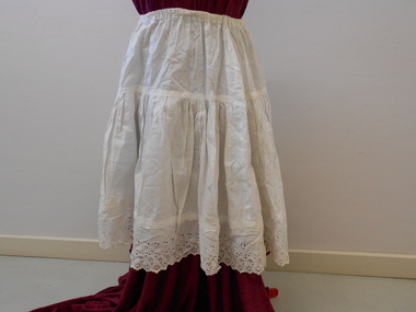 Clothing - WHITE COTTON WAIST PETTICOAT, 1960's