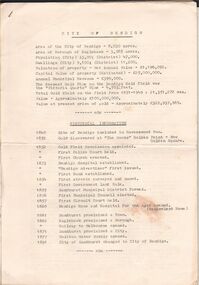 Document - AILEEN AND JOHN ELLISON COLLECTION: BENDIGO HISTORICAL INFORMATION