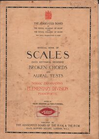 Book - AILEEN AND JOHN ELLISON COLLECTION: OFFICIAL BOOK OF SCALES, BROKEN CHORDS AND AURAL TESTS