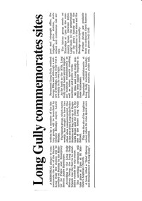 Document - LONG GULLY HISTORY GROUP COLLECTION: LONG GULLY COMMEMORATES SITES