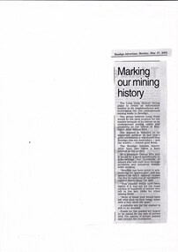 Document - LONG GULLY HISTORY GROUP COLLECTION: MARKING OUR MINING HISTORY