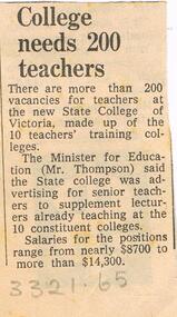 Document - LA TROBE UNIVERSITY BENDIGO COLLECTION: STATE COLLEGE OF VICTORIA