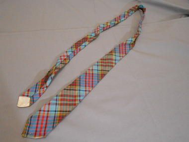 Clothing - AILEEN AND JOHN ELLISON COLLECTION: RED,BLUE AND YELLOW PLAID TIE, 1960's