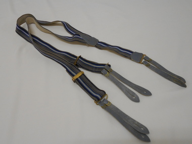 Clothing - AILEEN AND JOHN ELLISON COLLECTION: BRACES BLACK,BLUE GREY AND WHITE STRIPES