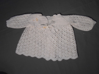 Clothing - AILEEN AND JOHN ELLISON COLLECTION: WHITE CROCHET BABY JACKET, 1950's