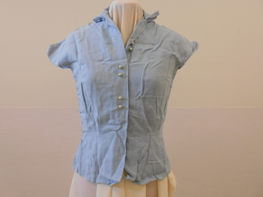 Clothing - LADIES' LINEN BLOUSE, 1960-1970's