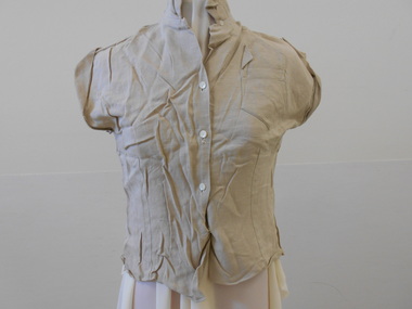Clothing - LADIES LINEN BLOUSE, 1960's-1970's