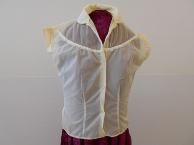 Clothing - LADIES SLEEVELESS YELLOW NYLON BLOUSE