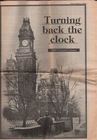 Newspaper - AILEEN AND JOHN ELLISON COLLECTION: 1989 PICTORIAL LIFTOUT TURNING BACK THE CLOCK