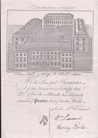 Document - STILWELL COLLECTION: ST BARTHOLOMEW'S HOSPITAL CERTIFICATE