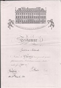 Document - STILWELL COLLECTION: PHOTOCOPY OF CERTIFICATE IN LATIN