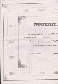 Document - STILWELL COLLECTION: CERTIFICATE FROM INSTITUT D'AFRIQUE