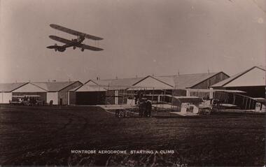 Postcard - BASIL WATSON COLLECTION:  MONTROSE AERODROME ' STARTING A CLIMB'