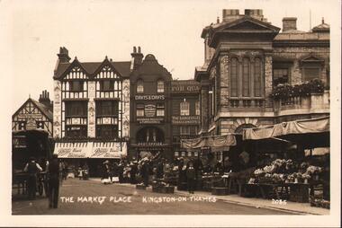 Postcard - BASIL WATSON COLLECTION:  'THE MARKET PLACE KINGSTON-ON-THAMES' POSTCARD