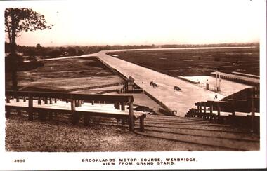 Postcard - BASIL WATSON COLLECTION: BROOKLANDS MOTOR COURSE, WEYBRIDGE, VIEW FROM GRANDSTAND