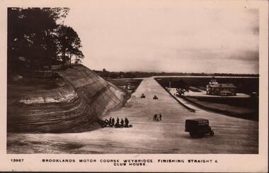 Postcard - BASIL WATSON COLLECTION:  BROOKLANDS MOTOR COURSE WEYBRIDGE UK