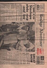 Newspaper - AILEEN AND JOHN ELLISON COLLECTION: BENDIGO ADVERTISER MONDAY, OCTOBER 25, 1976