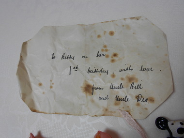 Clothing - HOSKING AND HUNKIN COLLECTION:BIRTHDAY NOTE, 1932