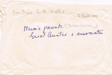 Document - ELMA WINSLADE WELLS COLLECTION: ENVELOPE