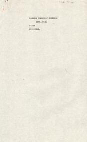 Document - LA TROBE UNIVERSITY BENDIGO COLLECTION: BENDIGO TEACHERS' COLLEGE HISTORY