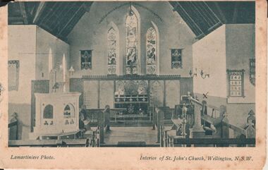 Postcard - ELMA WINSLADE WELLS COLLECTION: INTERIOR OF ST.JOHN'S CHURCH