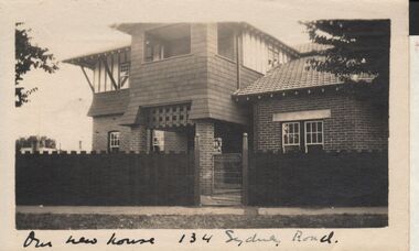 Photograph - ELMA WINSLADE WELLS COLLECTION: HOME AT 134 SYDNEY ROAD