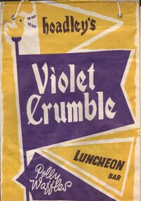Ephemera - SHOWBAGS COLLECTION: HOADLEY'S VIOLET CRUMBLE AND POLLY WAFFLES SHOWBAG