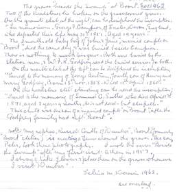 Document - HARRY BIGGS COLLECTION: BOORT CEMETERY