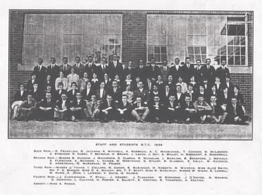 Photograph - LA TROBE UNIVERSITY BENDIGO COLLECTION: BENDIGO TEACHERS' COLLEGE STAFF AND STUDENTS 1929