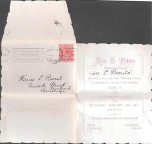 Document - L. PROUT COLLECTION: INVITATION CARD