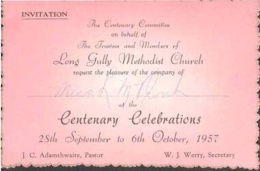 Document - L. PROUT COLLECTION: INVITATION CARD