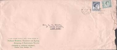 Document - L. PROUT COLLECTION: ENVELOPE