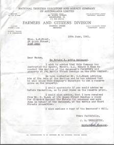 Document - L. PROUT COLLECTION: ESTATE A. LATTA