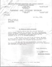 Document - L. PROUT COLLECTION: ESTATE A. LATTA