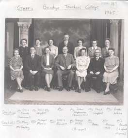 Photograph - LA TROBE UNIVERSITY BENDIGO COLLECTION: BENDIGO TEACHERS' COLLEGE STAFF