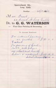 Document - L. PROUT COLLECTION: G. G. WATERSON INVOICE