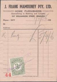 Document - L. PROUT COLLECTION: FRANK MAMOUNEY INVOICES
