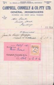 Document - L. PROUT COLLECTION: CAMPBELL, CONNELLY & CO. INVOICE