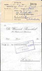 Document - L. PROUT COLLECTION: WARWICK ROSENTHAL INVOICES