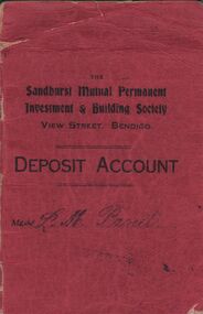 Document - L. PROUT COLLECTION: SANDHURST MUTUAL PERMANENT INVESTMENT & BUILDING SOCIETY DEPOSIT ACCOUNT